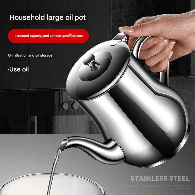 Stainless Steel Kettle Oil Filter Pot - Image 2