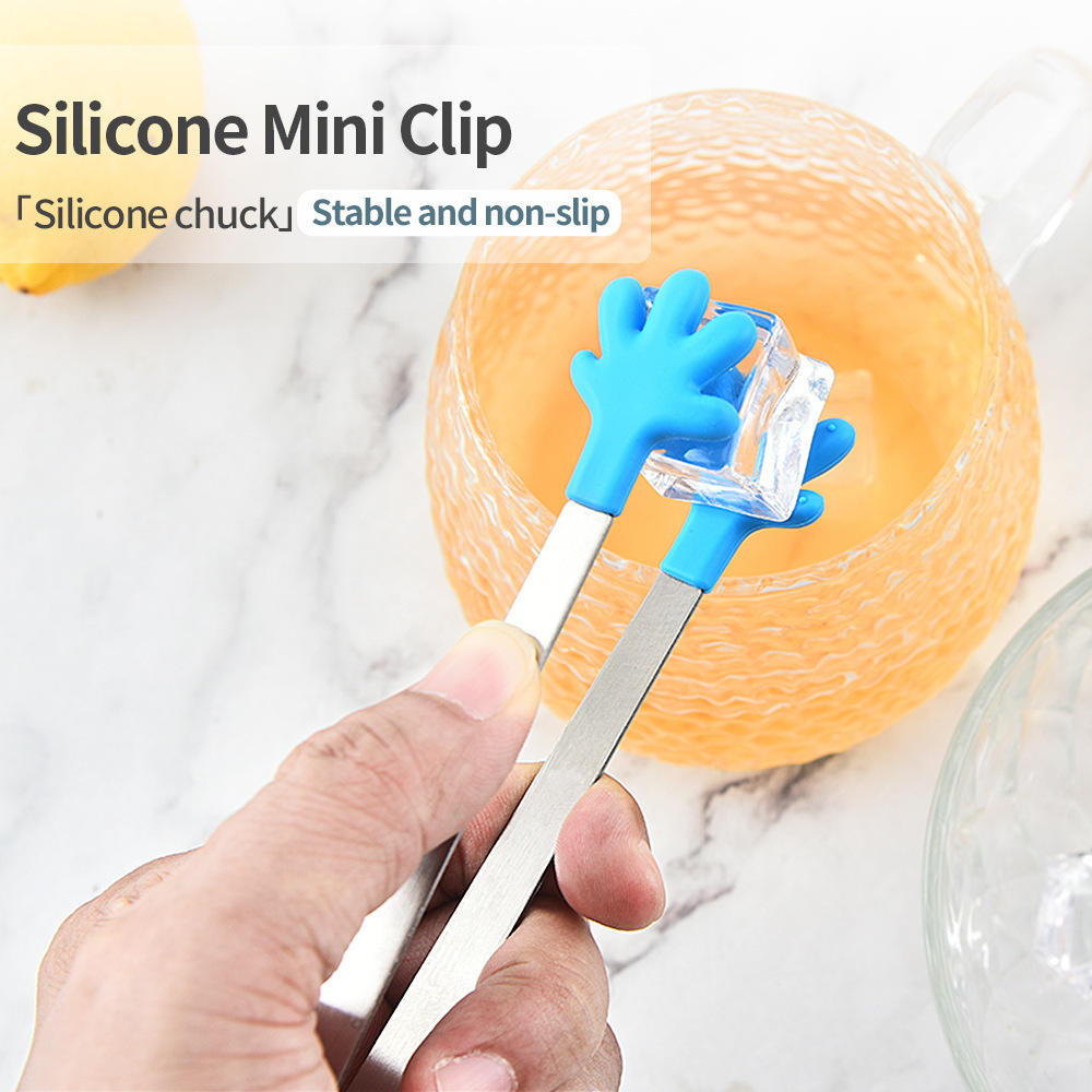 Multifunctional Mini Reacher Tongs Silicone Hand Shape Tongs - Image 4
