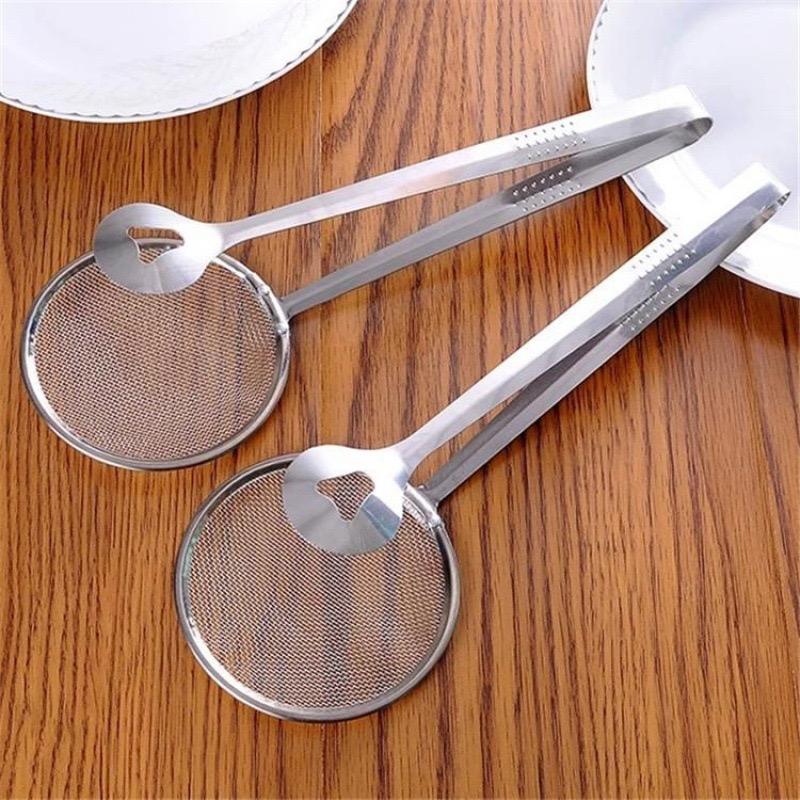 2 in 1 Frying Kitchen Tong with Strainer - Image 4