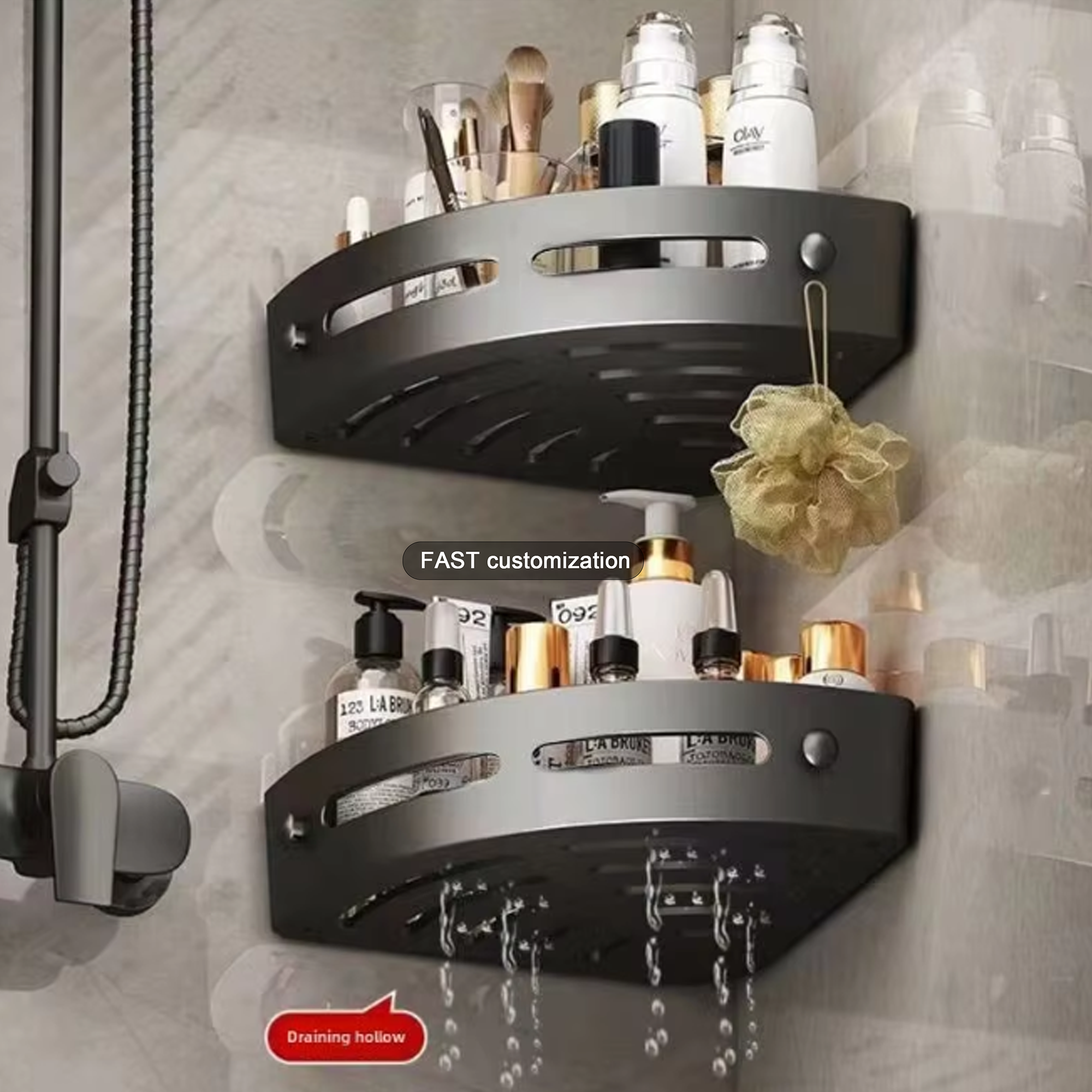 Aluminium Shower Caddy Corner Shelf - Image 2