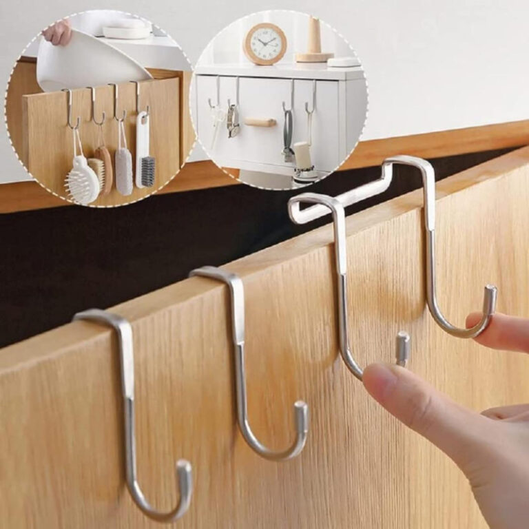 Stainless Steel S-Shaped Over-Door Hooks – No Drilling Hangers