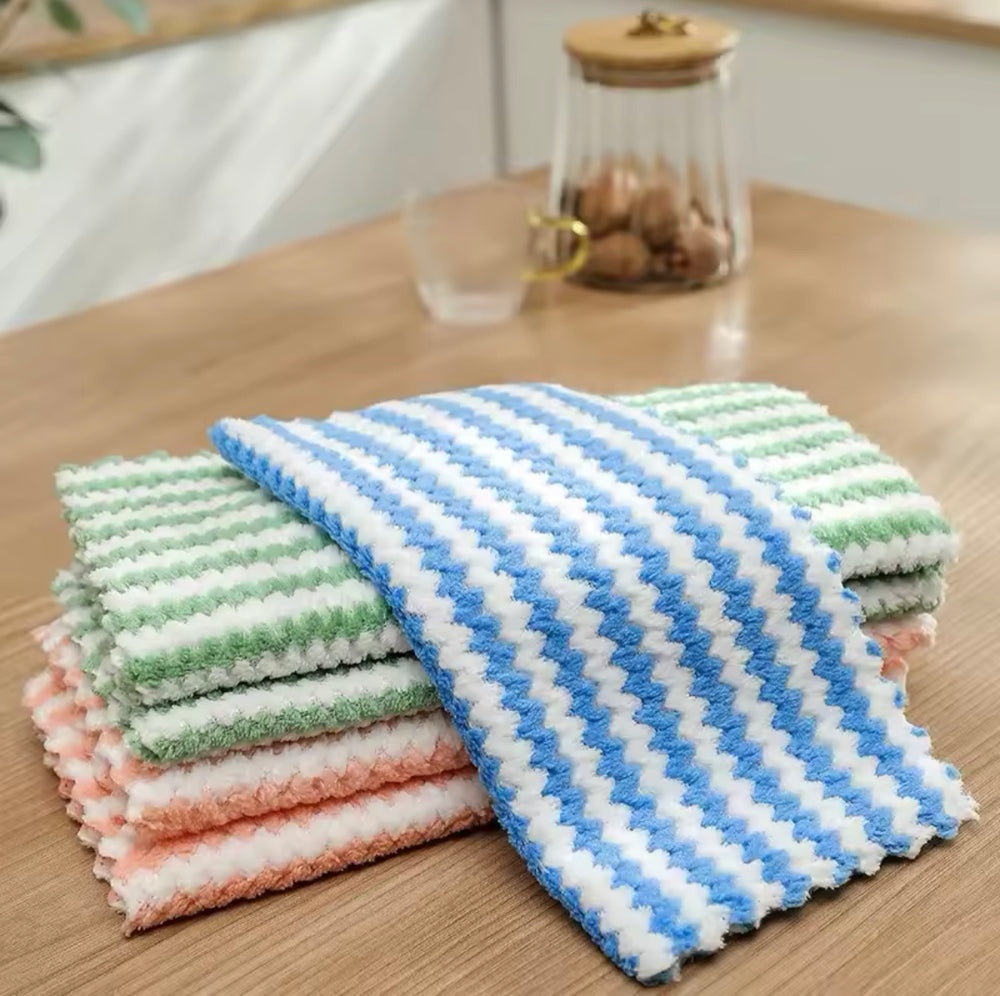 Set Of 3 Superfine Fiber Kitchen Dishwashing Cloth, Water Absorbent Cleaning Cloth - Image 4