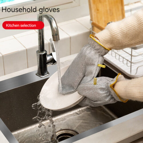 Rust Removal Cleaning gloves Kitchen Magic Dishwashing Gloves Steel Wire Cleaning Rag Microwave Stove Clean Tools Dish Cloth - Image 2