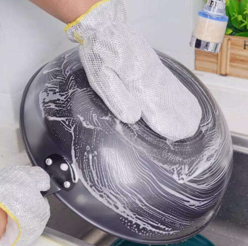Rust Removal Cleaning gloves Kitchen Magic Dishwashing Gloves Steel Wire Cleaning Rag Microwave Stove Clean Tools Dish Cloth - Image 3