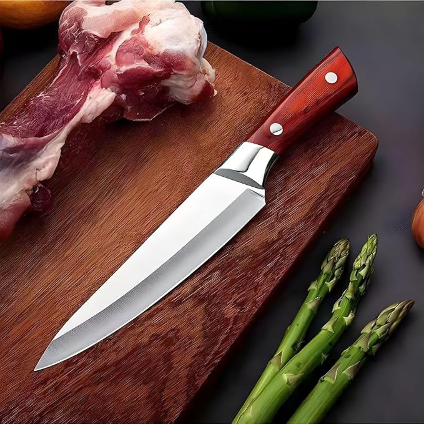 Stainless Steel Butcher Knife with Cover - Image 5