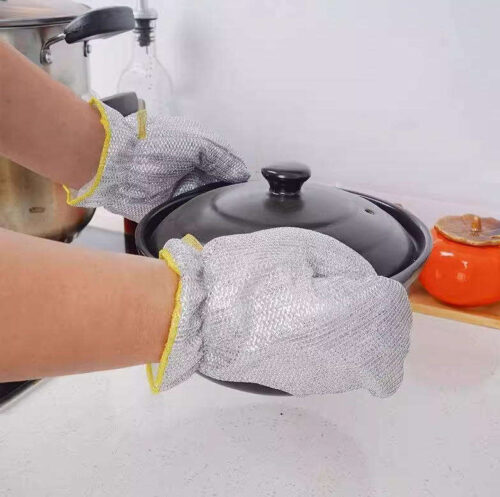 Rust Removal Cleaning gloves Kitchen Magic Dishwashing Gloves Steel Wire Cleaning Rag Microwave Stove Clean Tools Dish Cloth - Image 4