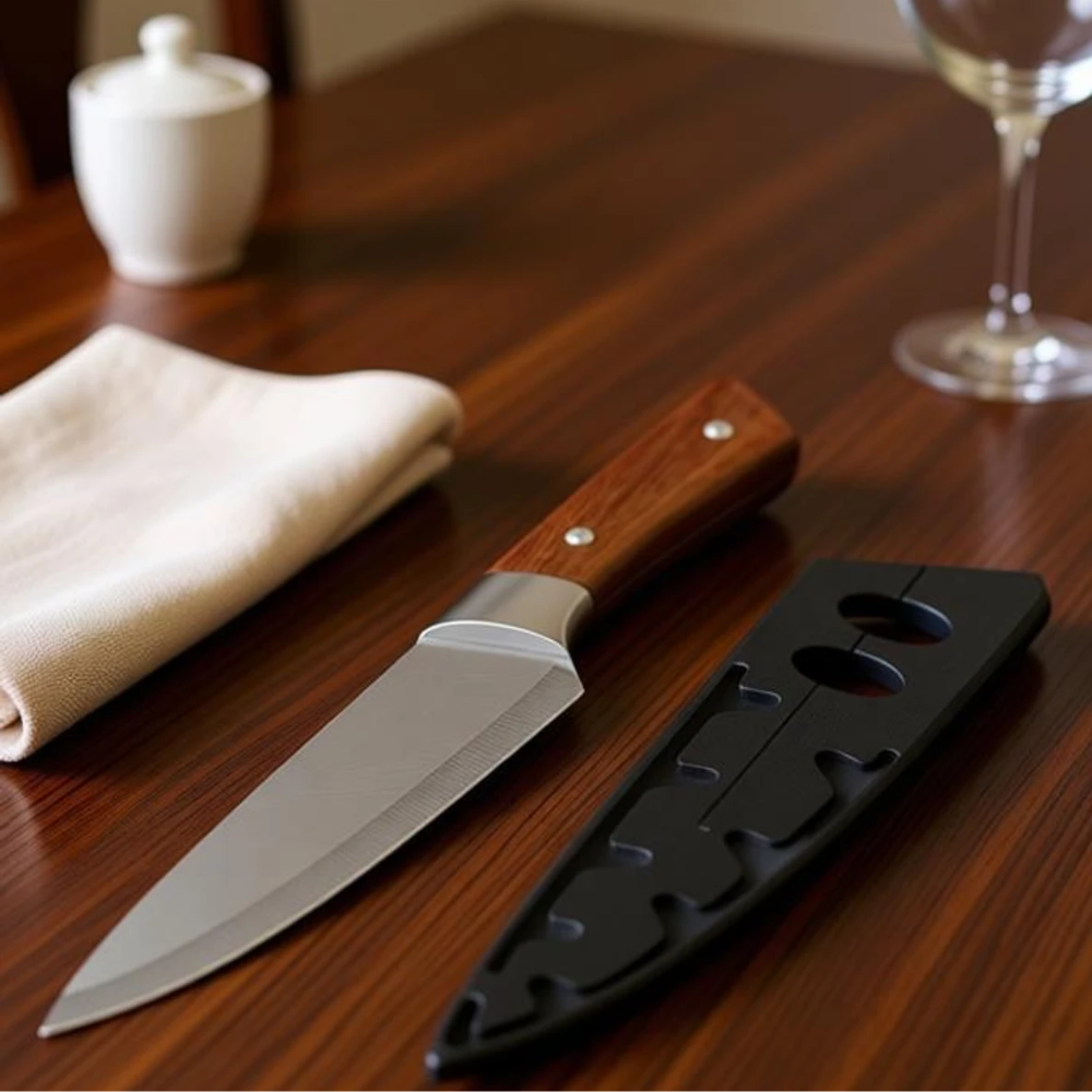 Stainless Steel Butcher Knife with Cover - Image 2