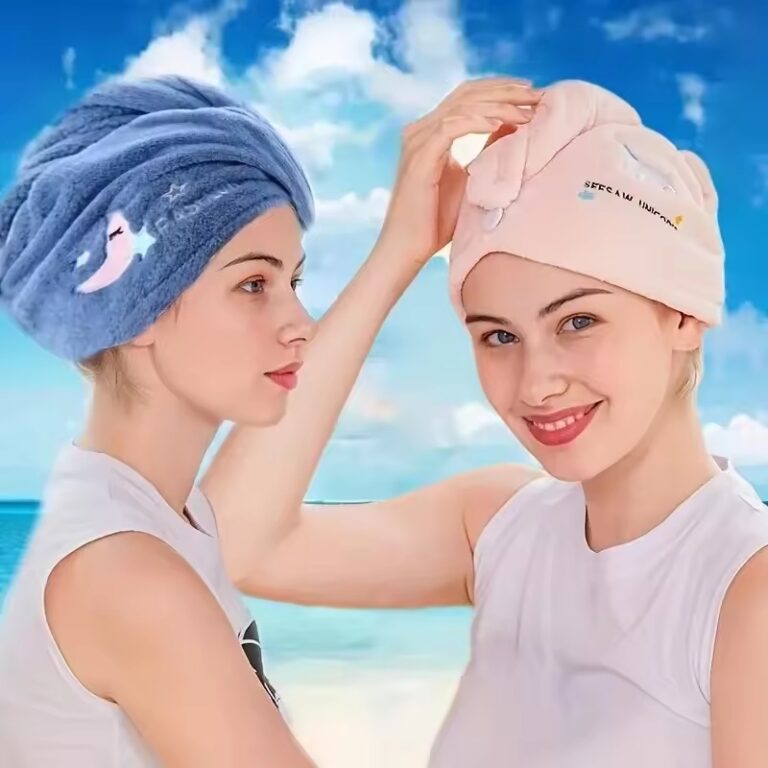 Microfiber Shower Cap Towel, Quick Dry Hair Cap, Bath Hats for Women, Super Absorbent Soft Cap Towel - Image 3