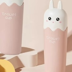 Cute Bunny Travel Cup with Lid – Portable Water Bottle for Kids & Outdoor Use - Image 4