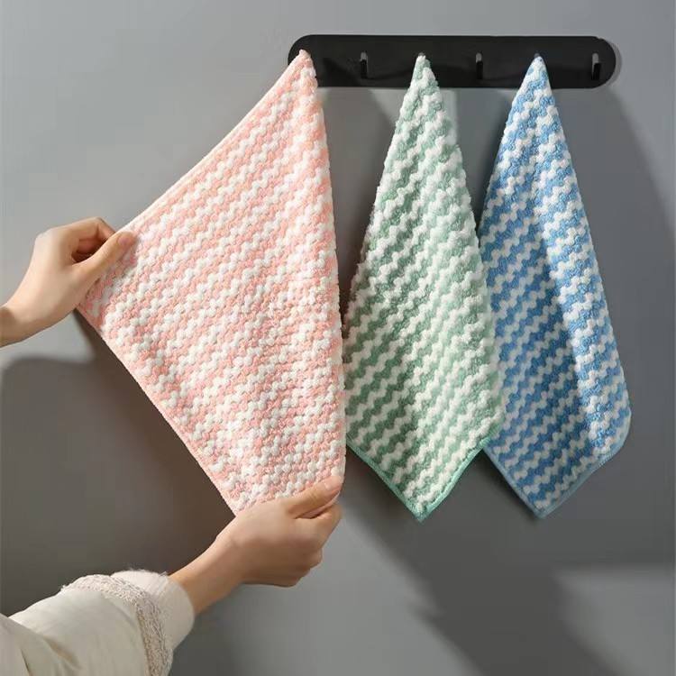 Set Of 3 Superfine Fiber Kitchen Dishwashing Cloth, Water Absorbent Cleaning Cloth - Image 2