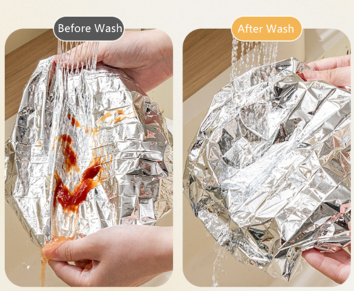 10PCS Reusable Aluminium Foil Covers, Aluminum Foil Insulation Covers, Insulation Aluminium Foil For Food Storage Cover - Image 4