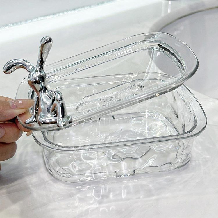 Plastic Rabbit Decor Soap Dish Draining Water - Image 3