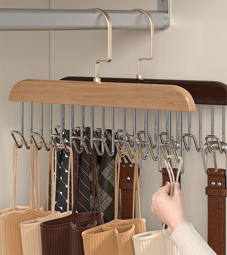 Anti Slip 8 Hook Coat & Scarf Organizer – Space Saving Hanger