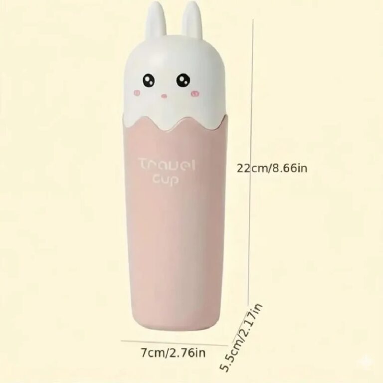 Cute Bunny Travel Cup with Lid – Portable Water Bottle for Kids & Outdoor Use - Image 3
