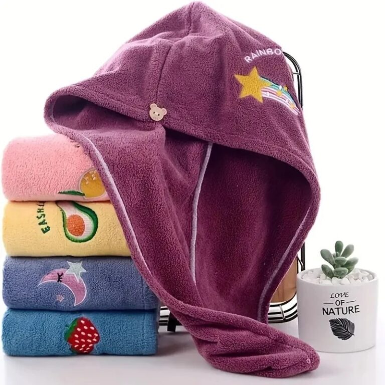 Microfiber Shower Cap Towel, Quick Dry Hair Cap, Bath Hats for Women, Super Absorbent Soft Cap Towel - Image 4