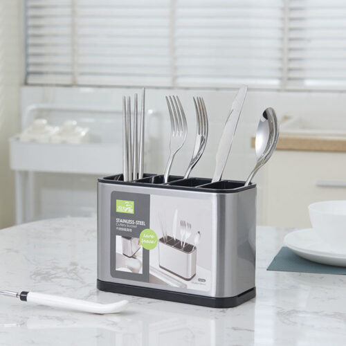 4 Portion Kitchen Stainless Steel Cutlery Organizer