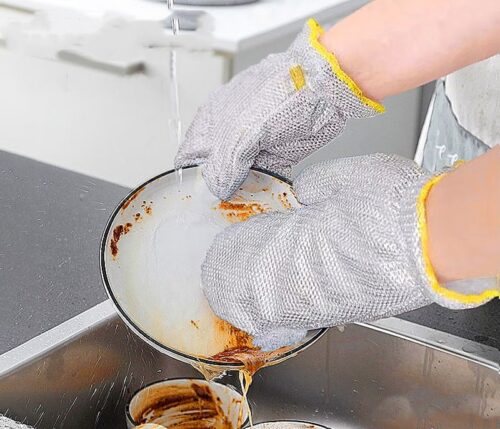 Rust Removal Cleaning gloves Kitchen Magic Dishwashing Gloves Steel Wire Cleaning Rag Microwave Stove Clean Tools Dish Cloth