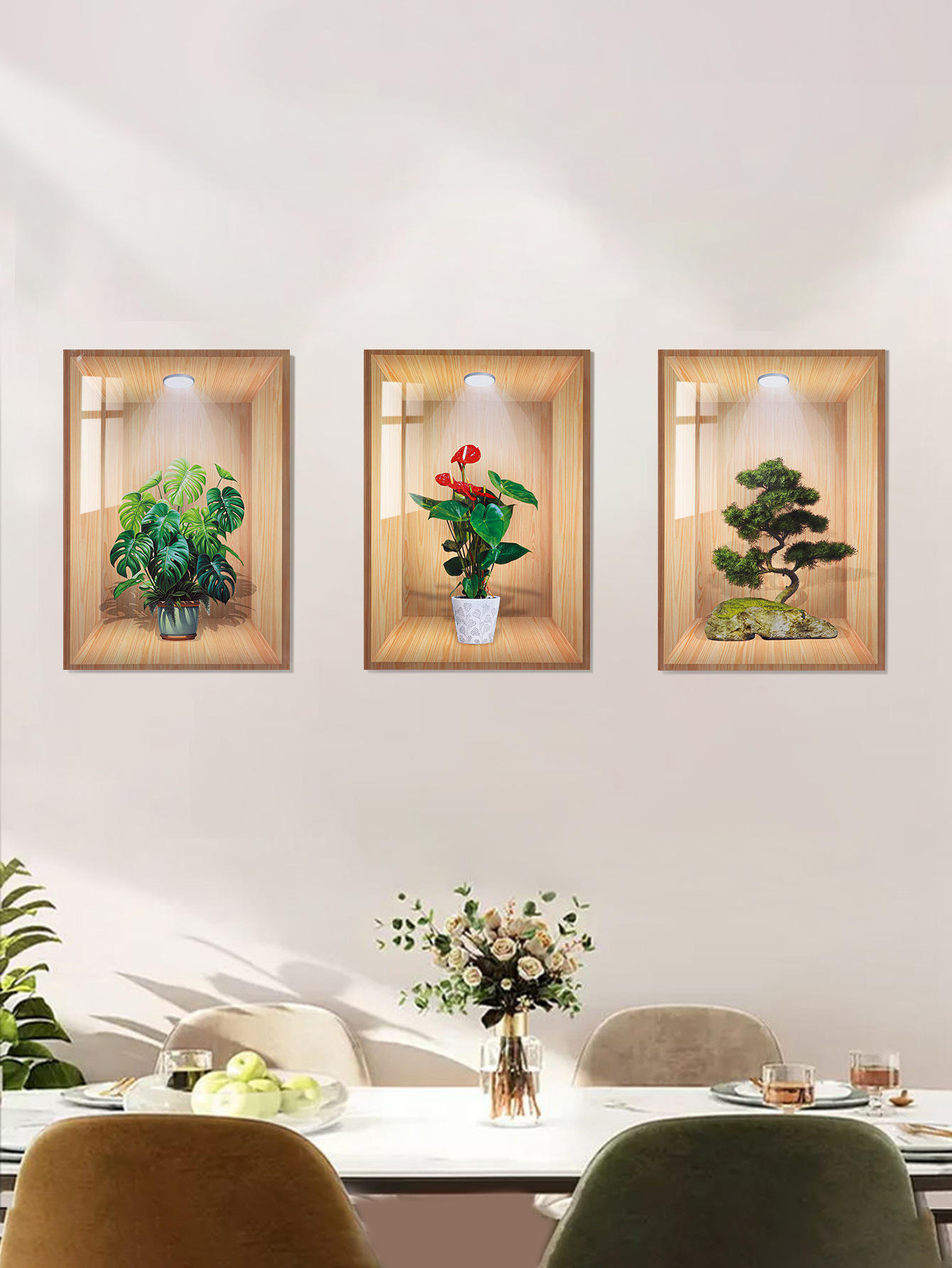 3D HOME DECOR FLOWER VASE WALL STICKER - Image 2