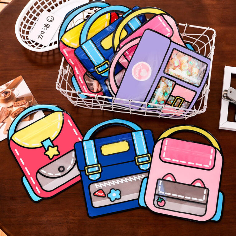 4pcs Cartoon Style Portable Storage Backpack Bag - Image 5