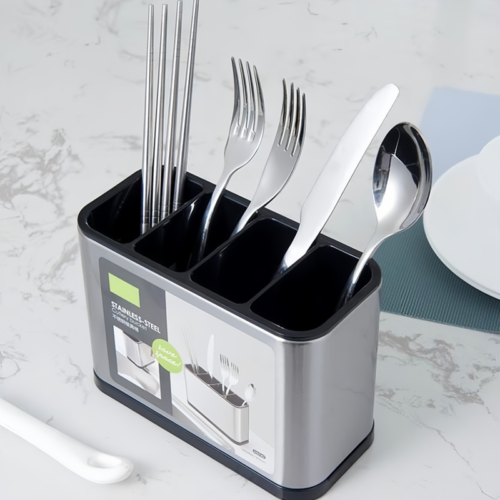 4 Portion Kitchen Stainless Steel Cutlery Organizer - Image 2