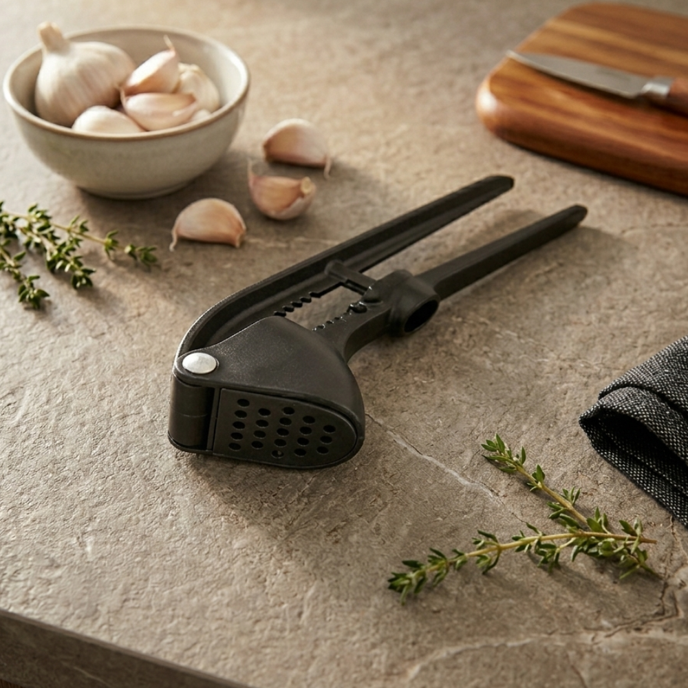 Premium Heavy Duty Cast Aluminum Garlic Press Crusher