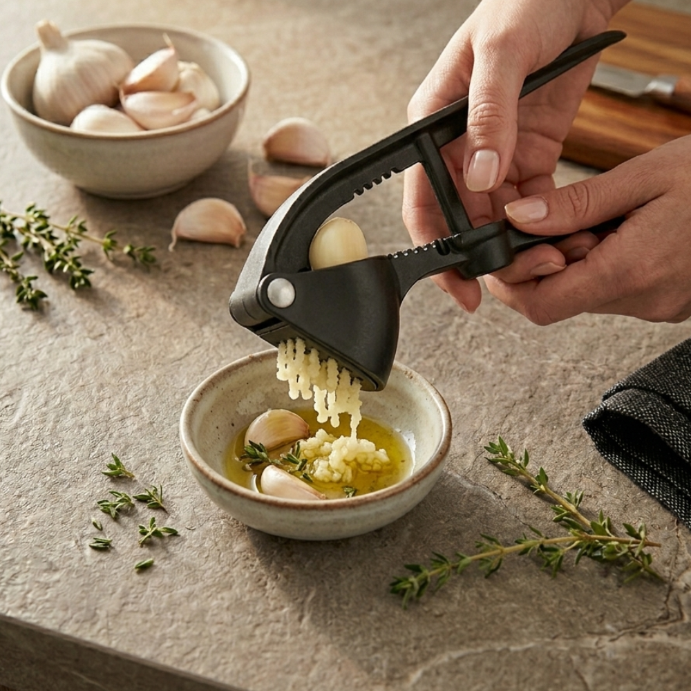 Premium Heavy Duty Cast Aluminum Garlic Press Crusher - Image 3