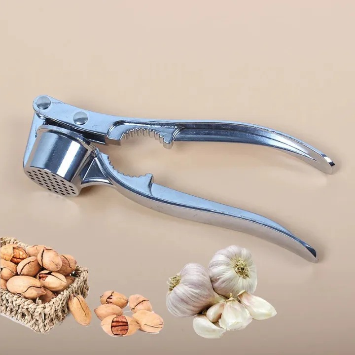 Stainless Steel Garlic Press – Kitchen Garlic Mincer for Easy Crushing