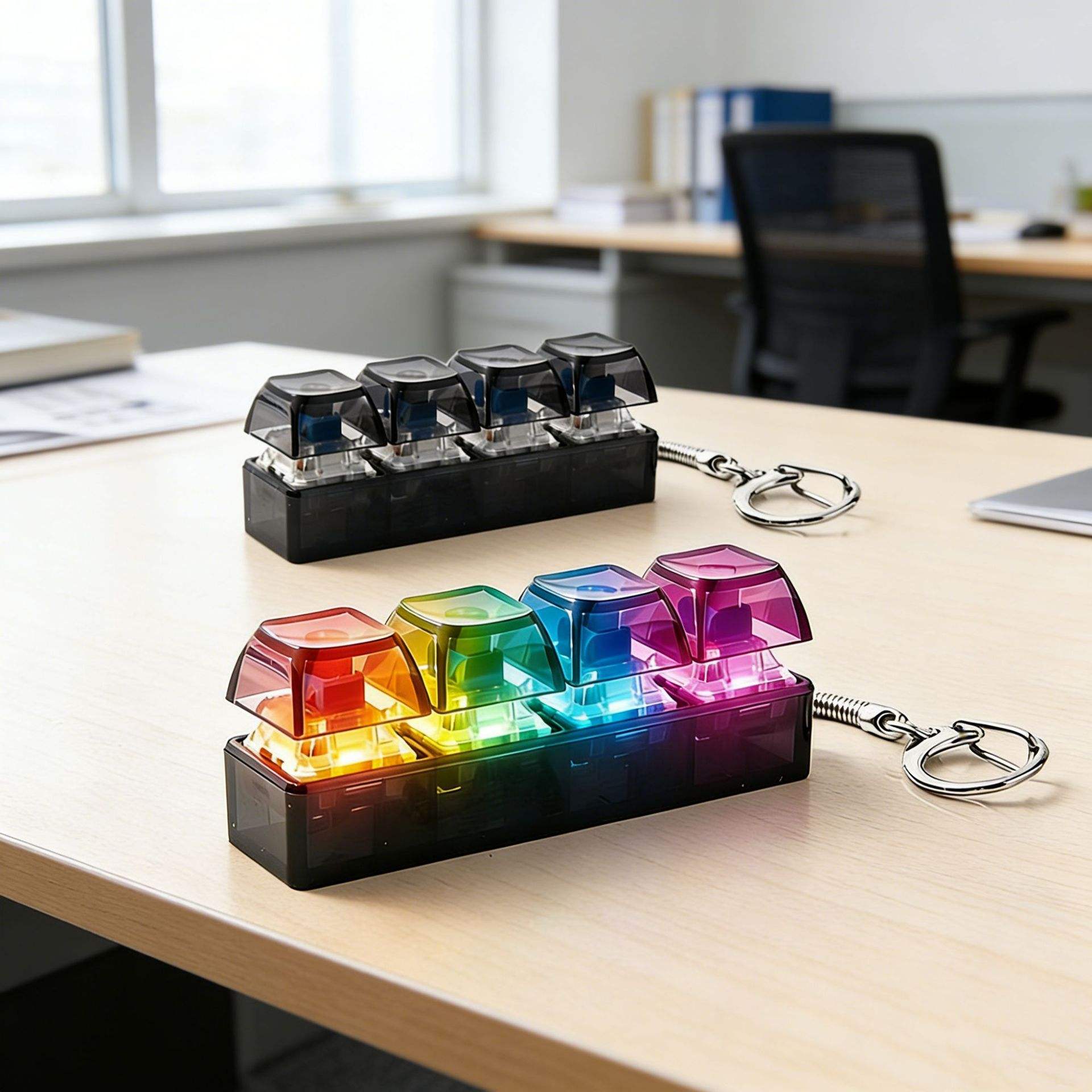 Keyboard LED Fidget Keychain