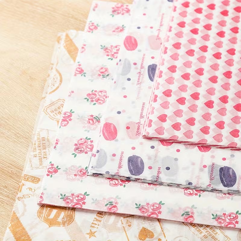 50pcs Spring Floral Wax Paper Sheets Sandwich Wrapping