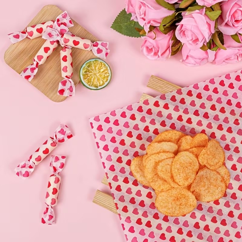 50pcs Spring Floral Wax Paper Sheets Sandwich Wrapping