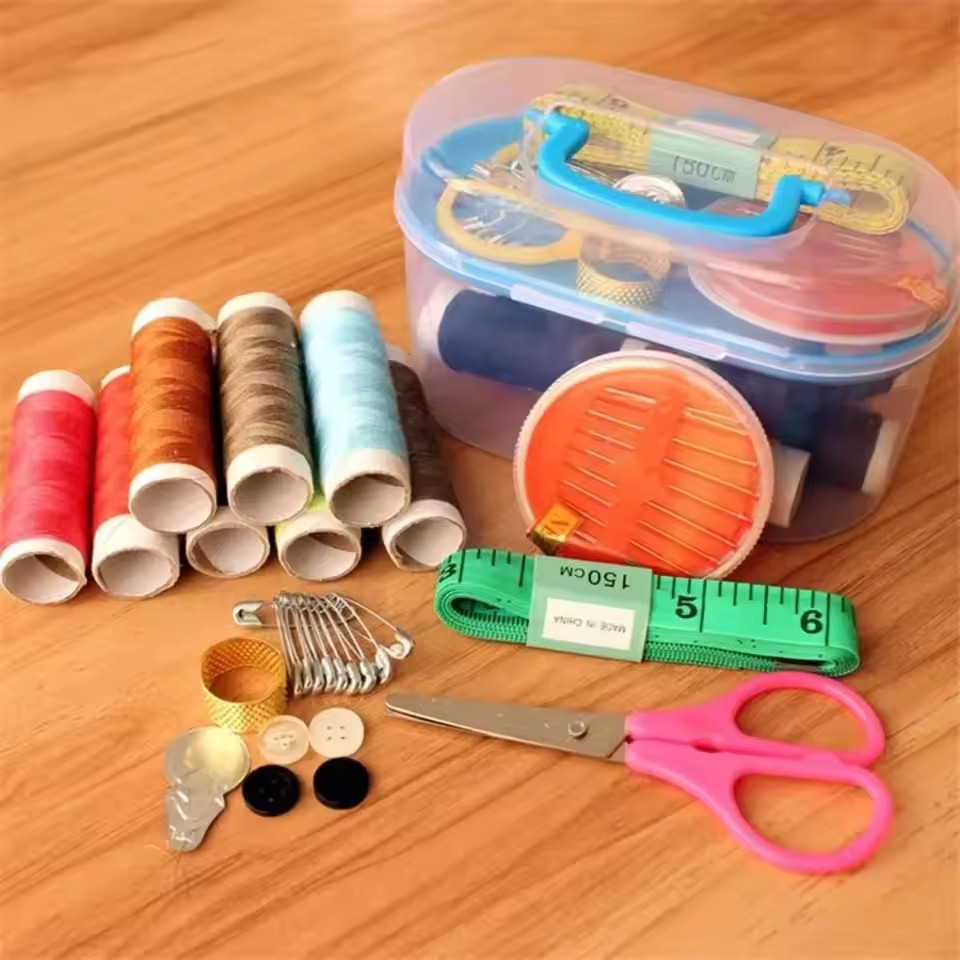 Mini Travel Sewing Box With Color Needle Threads