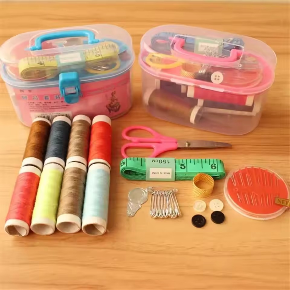 Mini Travel Sewing Box With Color Needle Threads