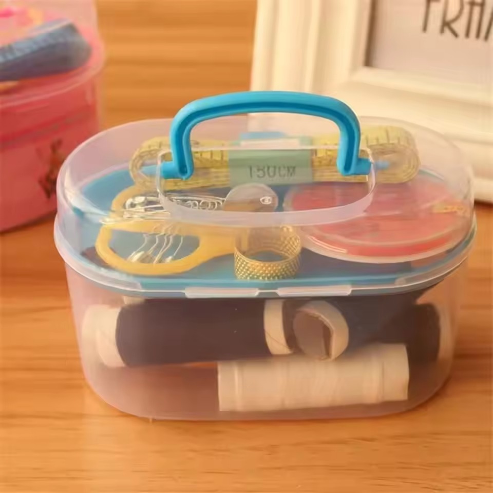 Mini Travel Sewing Box With Color Needle Threads