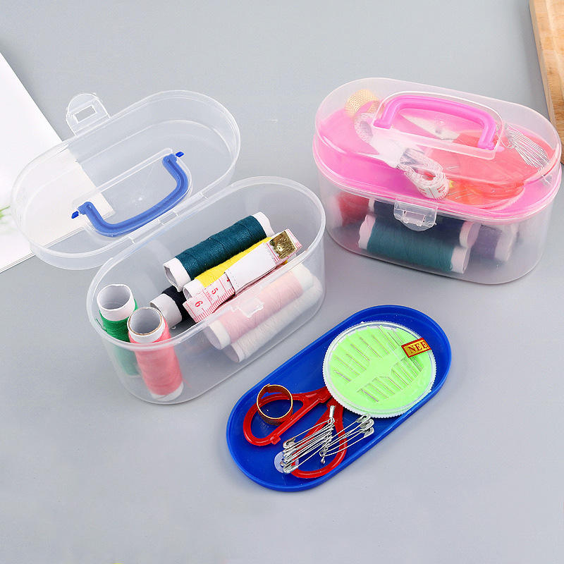 Mini Travel Sewing Box With Color Needle Threads