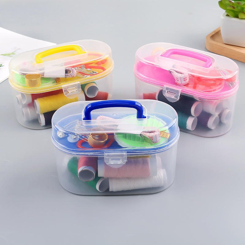 Mini Travel Sewing Box With Color Needle Threads
