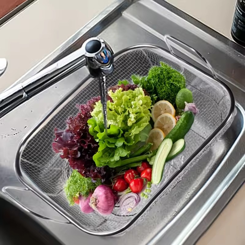Stainless Steel Rectangular Colandar Basket 29cm