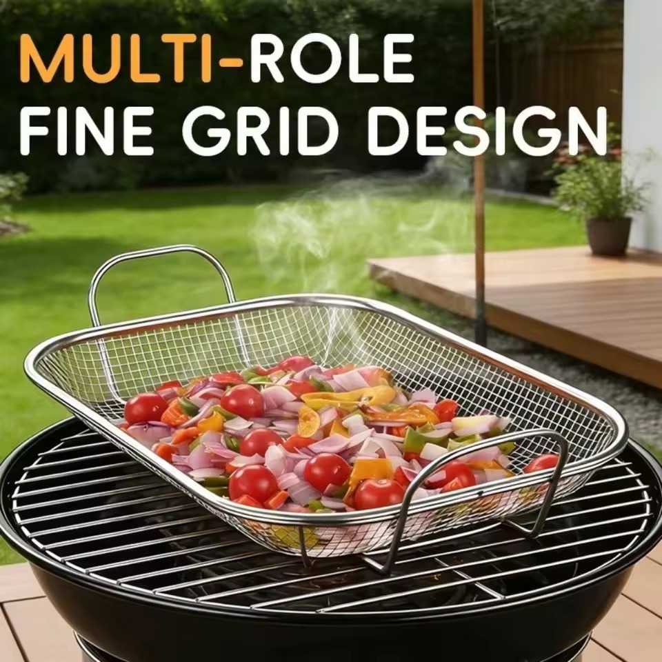Stainless Steel Rectangular Colandar Basket 29cm