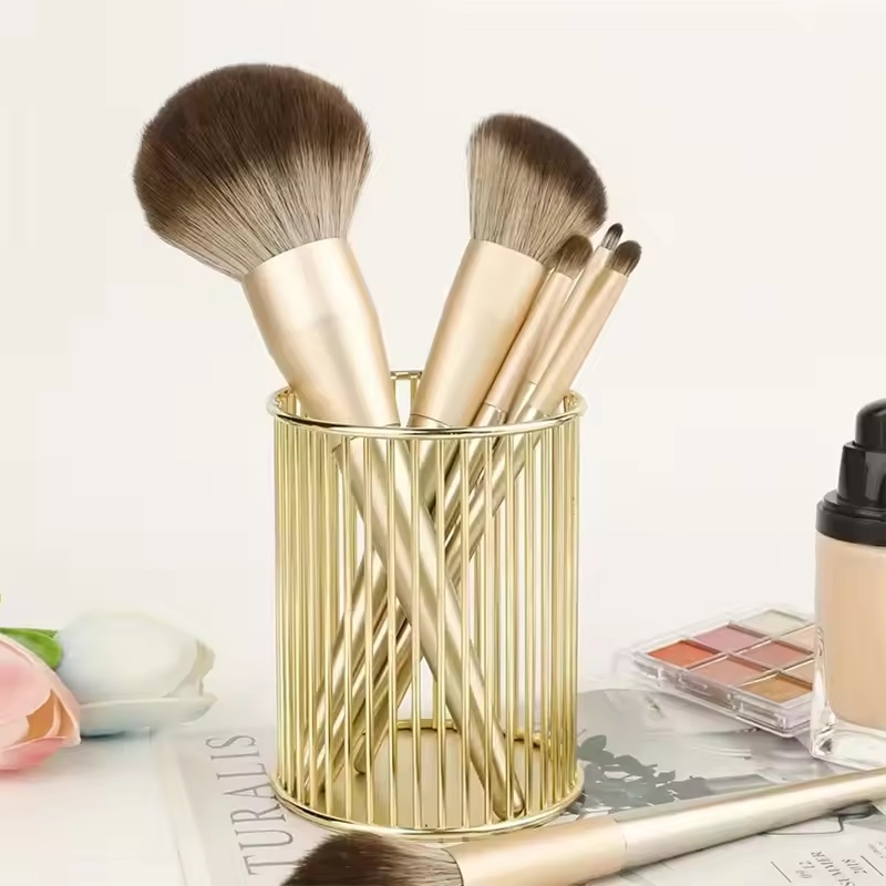 Chic Metallic Gold Desk Organizers