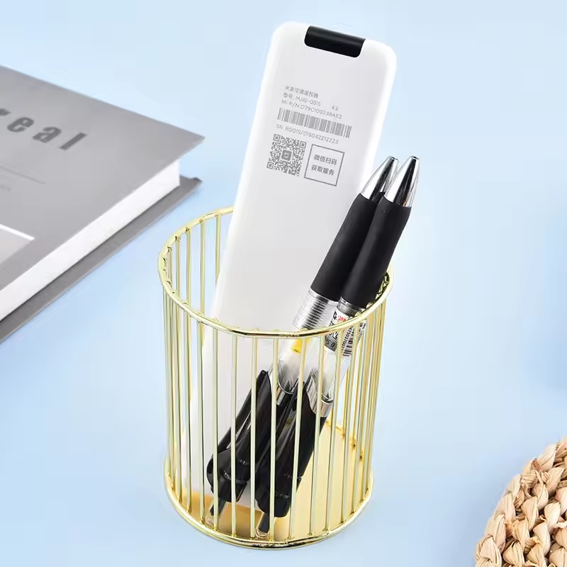 Chic Metallic Gold Desk Organizers