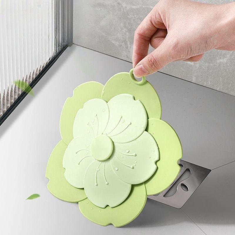 Silicone Flower Shape Drain Hair Catcher for Kitchen and Bathroom Use - Image 4