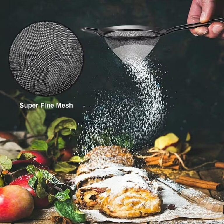 Stainless Steel Black Tea Strainer 10cm - Image 3