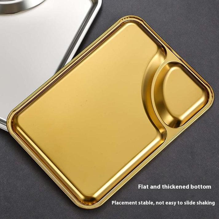 Gold Plated Serving Tray with Sauce Compartment - Image 2