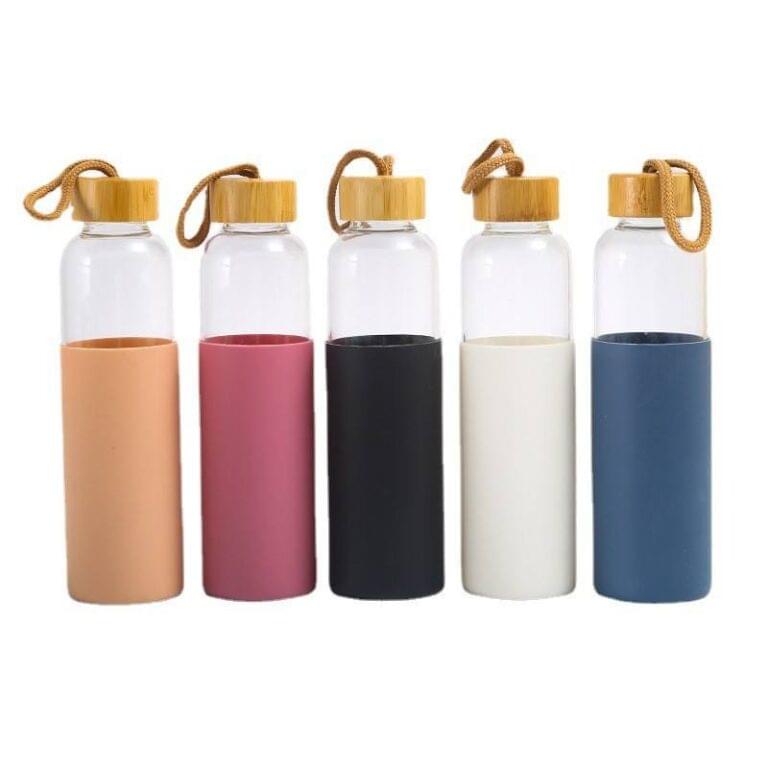 Glass Water Bottle With Silicone Protective Sleeve - Image 4