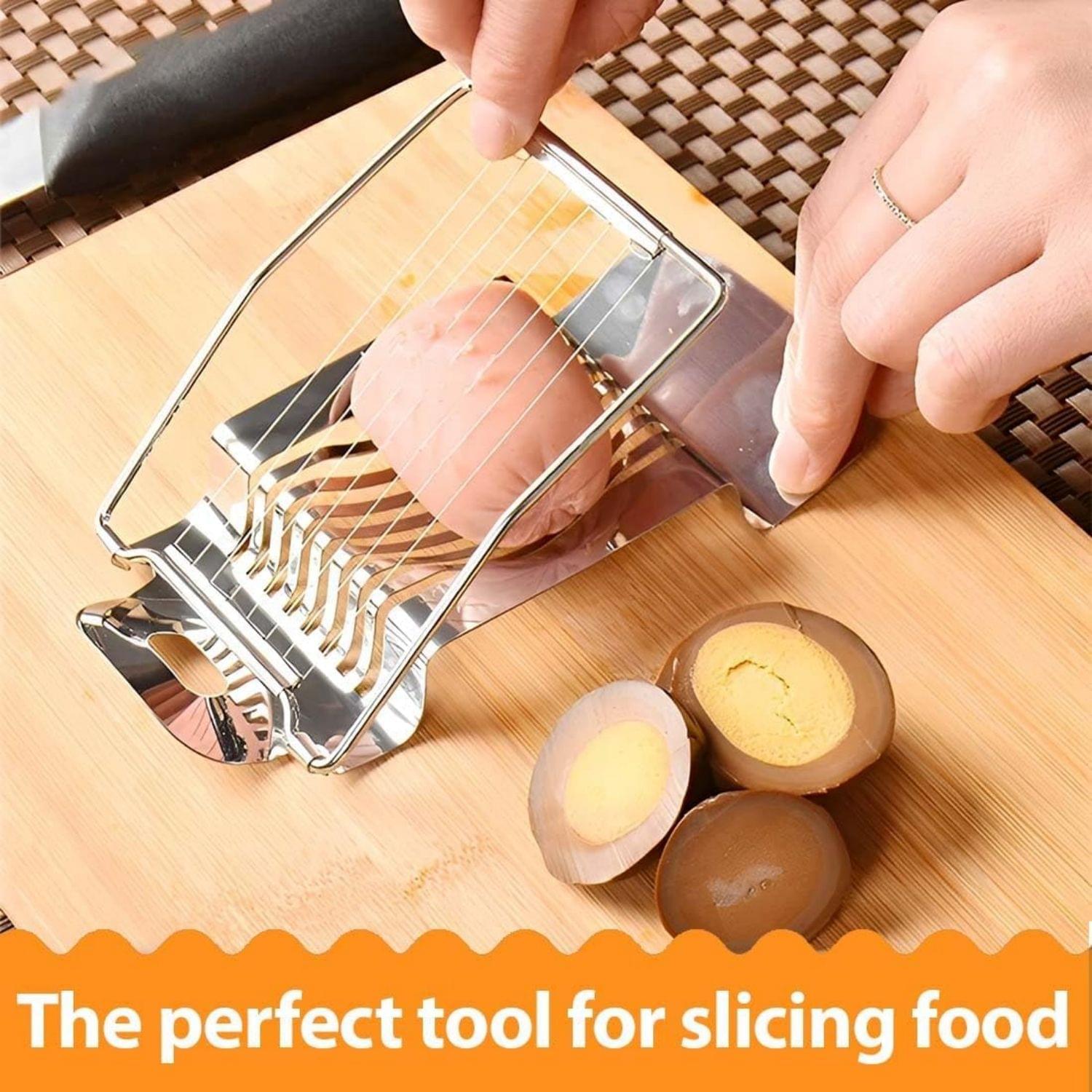 Multifunctional Egg Cutter Stainless Steel Cutting Egg Slicer - Image 3