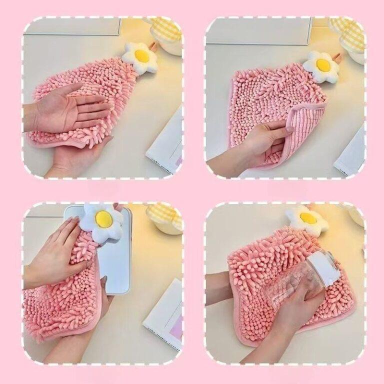 Floral Daisy Hanging Microfiber Hand Towel - Image 5