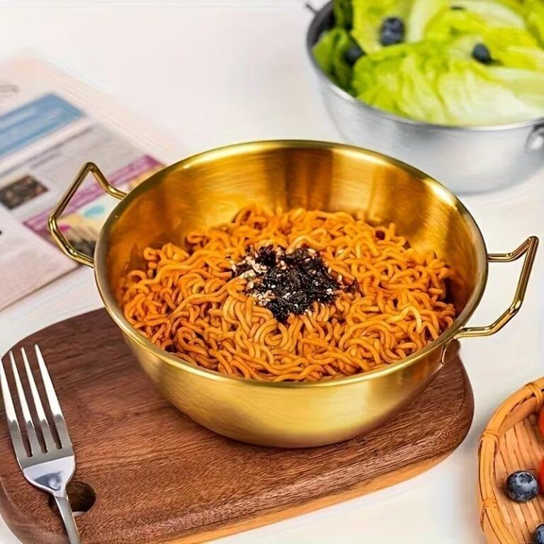 14cm Gold Stainless Steel Serving Bowl Pan - Image 3
