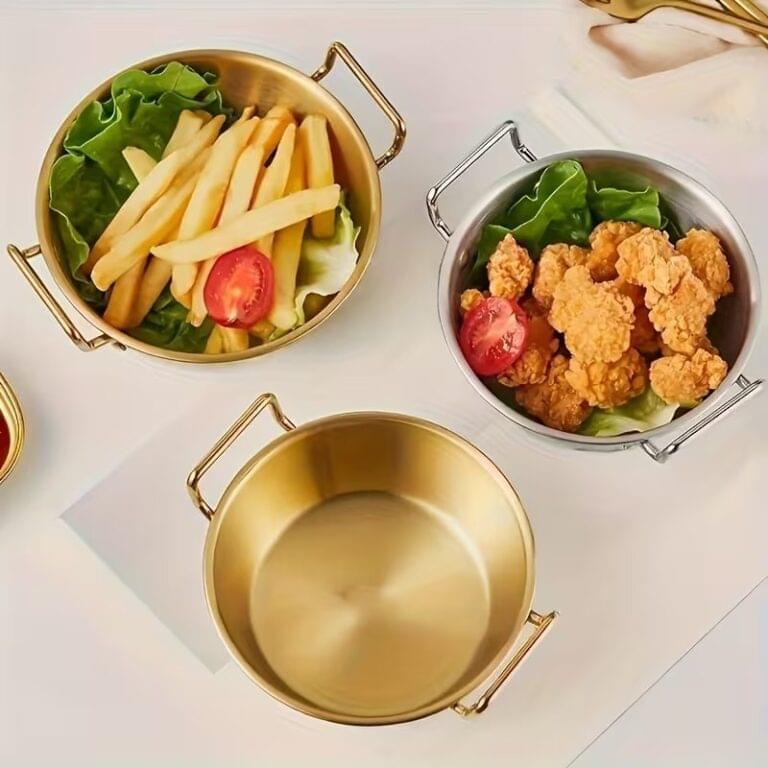 14cm Gold Stainless Steel Serving Bowl Pan - Image 4