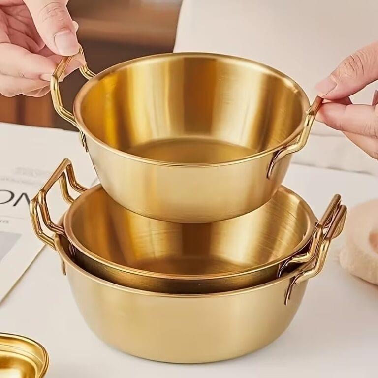 14cm Gold Stainless Steel Serving Bowl Pan