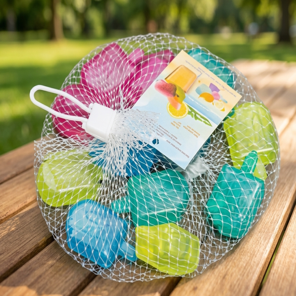 Reusable Colorful Ice Cubes In Mesh Bag - Image 2