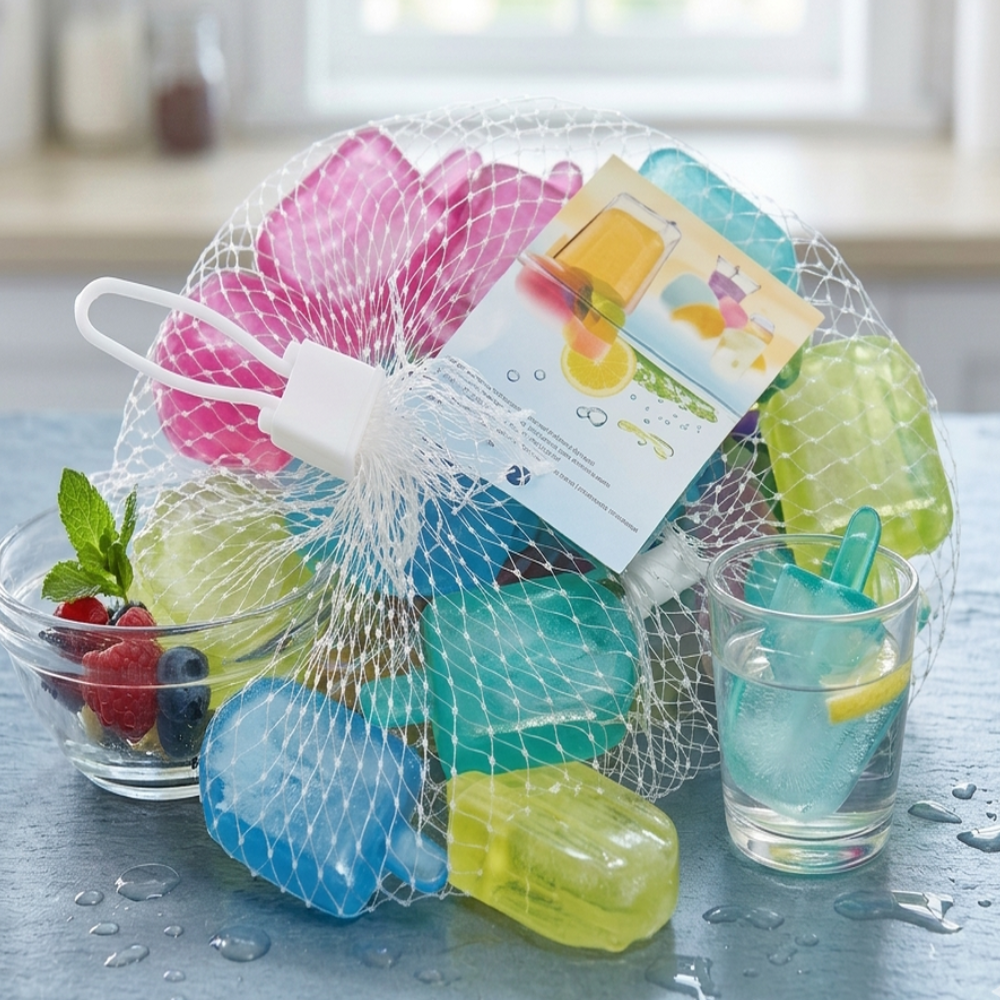 Reusable Colorful Ice Cubes In Mesh Bag